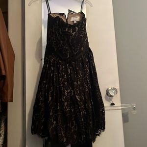 Neiman Marcus, size 8, strapless black lace dress